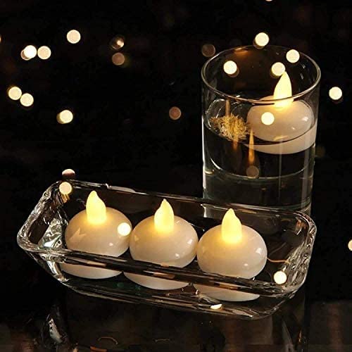 VIROKASH Water Floating Smokeless Candles No Electricity Needed Artificial LED Light Diya with Water Sensor Best for Diwali Home Decoration(Pack of12)