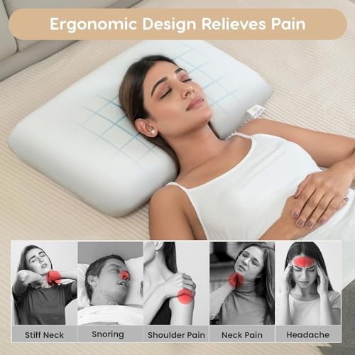 E-Callum Bed Pillow with Memory Foam for Sleeping Neck & Shoulder Pain Remove Cooling Comfort (Extra Soft Premium) - ESF_BP_King