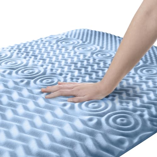 Serta Comfort Zone Memory Foam Mattress Topper, Queen, Blue