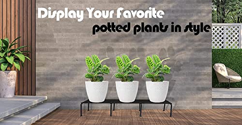 Orchid Engineers Iron Indoor/Outdoor Flower Pot/Plant Stand for Home Garden Balcony Living Room Decor (Black-Set of 4)