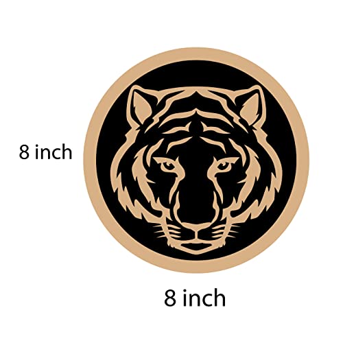 DOTME Tiger Face Wooden with Vinyl Sticker Decorative Design Wall Décor for Home Boys Kids Bedroom Living Room Hall DIY Art 8 INCH (Black)