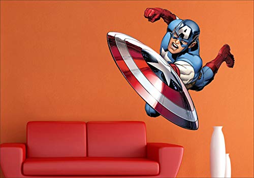 Captain America Self Adhesive VinylWaterproof Decorative Wall Stickers for Hall, Bedroom, Kitchen and Furniture