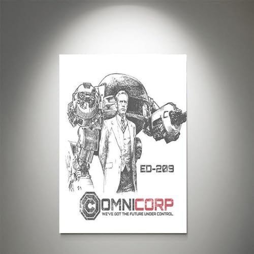 GADGETS WRAP Canvas Gallery Wrap Framed for Home Office Studio Living Room Decoration (11x17inch) - Robocop Omnicorp Ed 209