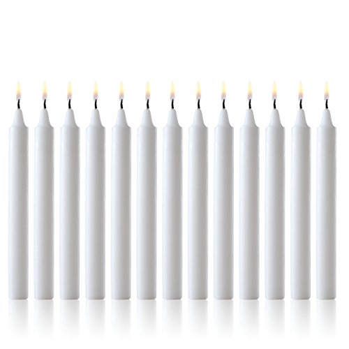 Tapered Candles - 40 Bulk Set of 8” Candle Sticks - 7 Hours Clean, Long-Burning White Candlesticks - Dripless Unscented Candles & Hand-Dipped Tall Candles for Dinners - White Taper Candles by PARNOO