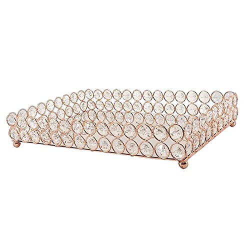 ATORSE® Mirrored Fruit Vanity Tray Storage for Wedding Wine Restaurant L Rose Gold