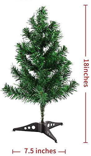 LAZYBEEE 24” Small Christmas Tree, Tabletop Mini Christmas Tree Artificial Xmas Tree with LED String Lights and Ornaments