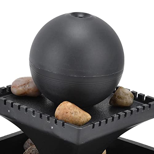 Set of 2 USB Desktop Fountain, 3V Tabletop Ball Fountain Easy to Use Fashion with Stones for Living Room for Bedroom for Office