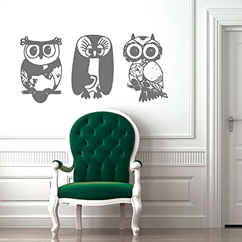 GADGETS WRAP Vinyl Decal Sticker Owl Birds Grey (Item Finish Size : 119cm x 56cm)