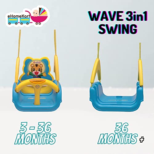 eHomeKart Swing for Kids - 3-in-1 Adjustable Baby Swing Toy for Indoor and Outdoor - for Boys and Girls of Age 1 yr+