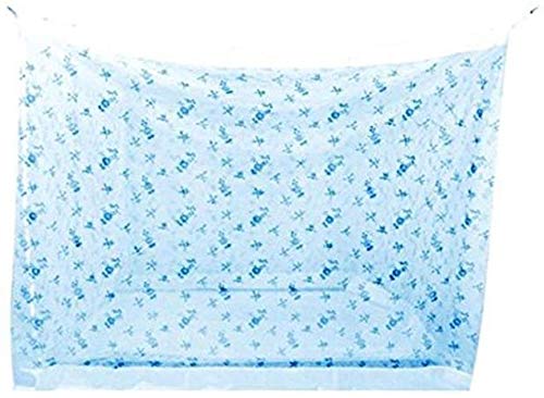 Divayanshi Mosquito Net 6.5 X 10 FT Big Size Bed Blue Printed Heavy Quality Polyester Soft Net