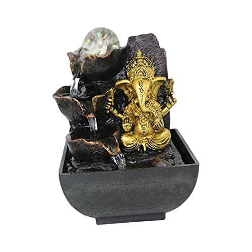 BNF Ganesha Statues Indoor Tabletop Fountain Collectibles Decorative Gift 13cmx13cmx18cm