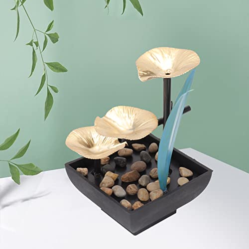 Ubersweet® Water Fountain Decoration, Continuous Water Circulation Mini Tabletop Decoration Fountain 3 Layers for Home