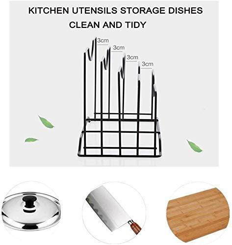 Craftize Mstore Multifunctional Kitchen Cabinet Pantry Pan and Pot Lid Organizer Rack Holder Multifunctional Kitchen Cookware Organizer Space SavingStorage Rack,Black (Classic)