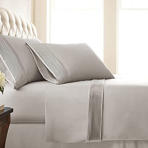 Queen, Bone : Southshore Fine Linens - Vilano Springs - 4 Piece - Extra Deep Pocket Pleated Sheet Set, Queen, Bone