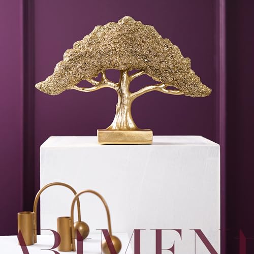 The Artment your artistic apartment Feng Shui Bonsai Brilliance Golden Resin Tree Showpiece: Home Décor for Living Room, Bedroom - Ideal Gift, Office Desk Accent, Artisan Crafted, Elegant Design