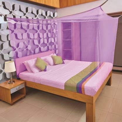 Divayanshi Mosquito Net for King Size Double Bed Polycotton (6.5 * 6.5, Purple)