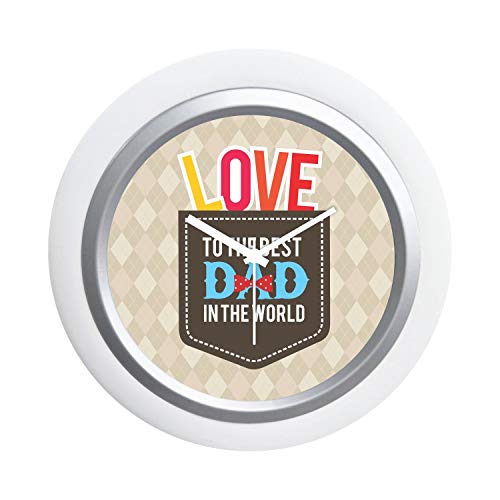 TheYaYaCafe Plastic Love to The Best Dad in The World Desk Clock - White, 6x6 inches