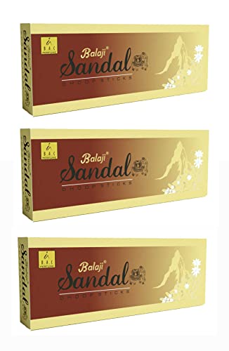 Balaji Sandal Premium DHOOP Sticks Pack of 3 (60 GM Each)