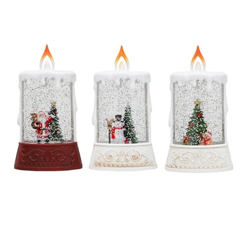 CALANDIS® Led Christmas Candle Snow Scene Decorative Candle for Indoor Festival Window Santa Claus | 1 Led Christmas Candle