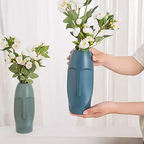 D MARK Unbreakable Flower Vase Simulation Glaze Plastic Vases for Home Decor Light Weight (Plastic, Multicolour)