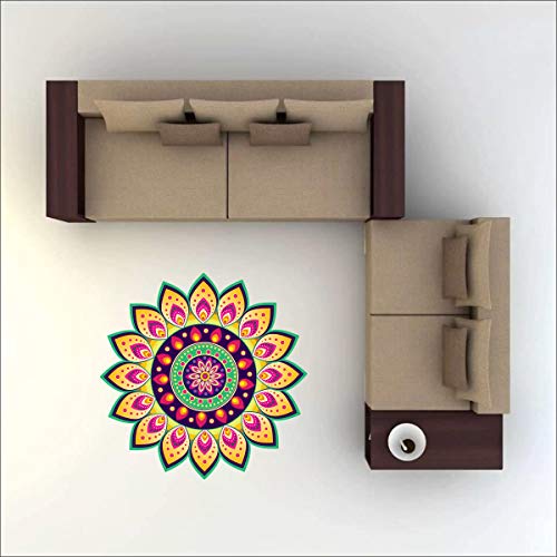 Diwali Special - Colourful Decorative Rangoli Sticker Size- 30 cm x 30 cm Set of 2 (AS147)