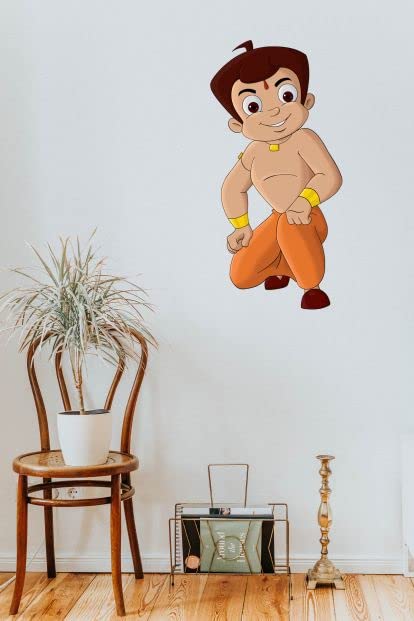 Jump up Amazing Chota Bheem Wall Sticker for Kids Room, Bedroom, Drawing Room, Living Room, Home| Multicolor| Size 30cm X 15cm