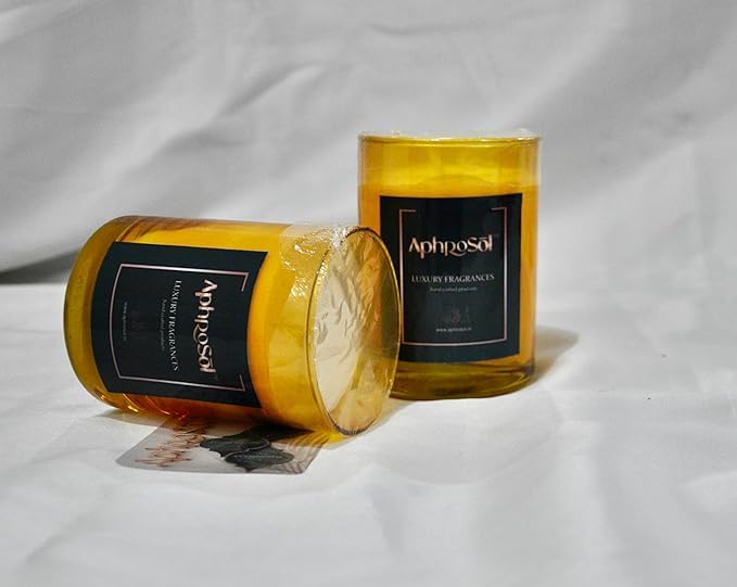 AphroSol Luxury Fragrances Scented Jar Candles Gift Set of 2 Jar Candles in Peach Box