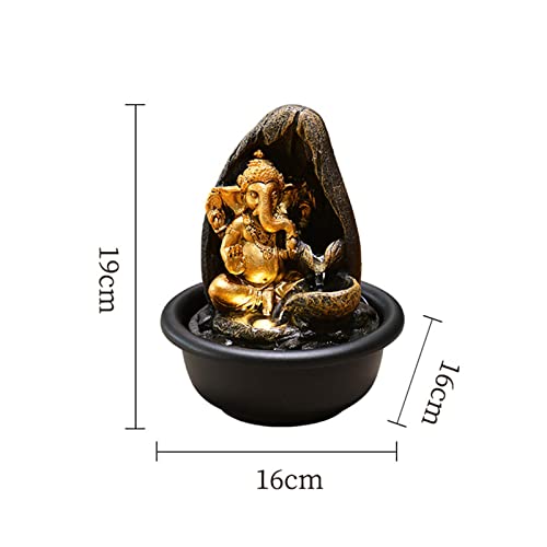 ATORSE® Tabletop Water Fountain Buddha Statue for Office Farmhouse Birthday Gifts Hindu Ganesha Statue