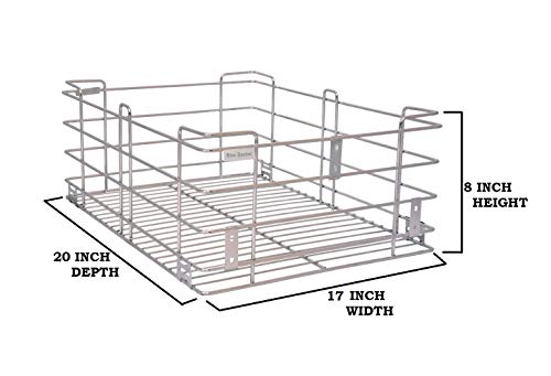 BLOO BASKET Stainless Steel 202 Modular Kitchen Basket Utensil'S Drawer Wired Set Of 6 (Size : 17 Inch Width X 20 Inch Depth) Silver