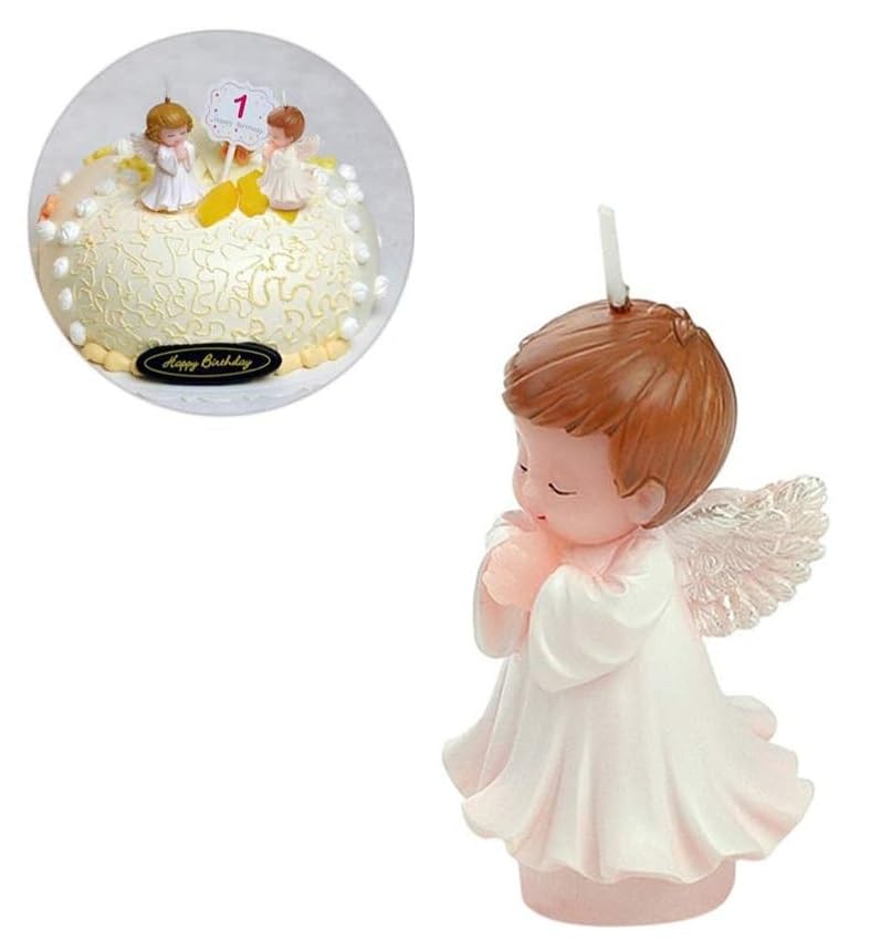 Babies Bloom Baby Shower Cake Toppers Birthday Candles Decorative Party Candles Little Angel Baby Shower Candle Gift Set (Set of 2)