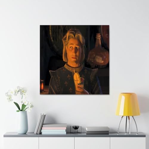 GADGETS WRAP Canvas Gallery Wrap Framed for Home Office Studio Living Room Decoration (17x17inch) - Prince Charming With Drink