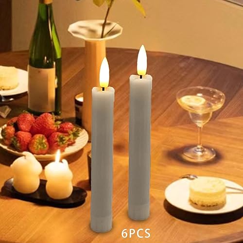 SAZ DEKOR 6X LED Pillar Candles Decor Flameless Candles for Holiday Halloween New Year White