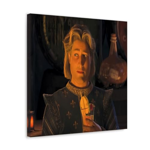 GADGETS WRAP Canvas Gallery Wrap Framed for Home Office Studio Living Room Decoration (17x17inch) - Prince Charming With Drink