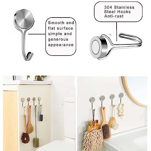 Buelkmag Black Swivel Swing Magnetic Hook，Heavy Duty Magnets Hooks，Magnets Hanging Hooks for Refrigerator, Kitchen, Cruise Grill and Other Magnetic Surfaces, (Chrome, 1.2-1)