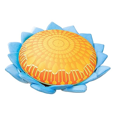 CALANDIS® Floor Pillow Patio Flower Shaped Tatami Cushion for Living Room Dorm 45Cm Buddha Blue Flower | 1 Cushion Pillow