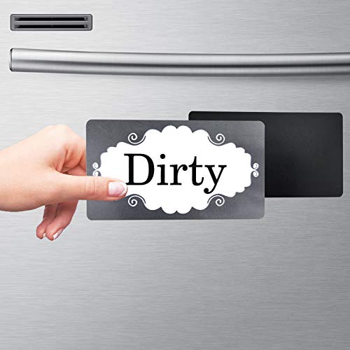 Dishwasher magnet cleaning dirty sign: strong magnet waterproof double-sided flip cover, can be used on stainless steel non-magnetic dishwasher-magnetic parts with adhesive (green)