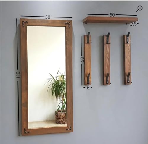 wellgoodhouse Classic Style Wall Mirror with Hanger Set Dressing Mirror with Unique Piece Wall Mirror Gym Mirror