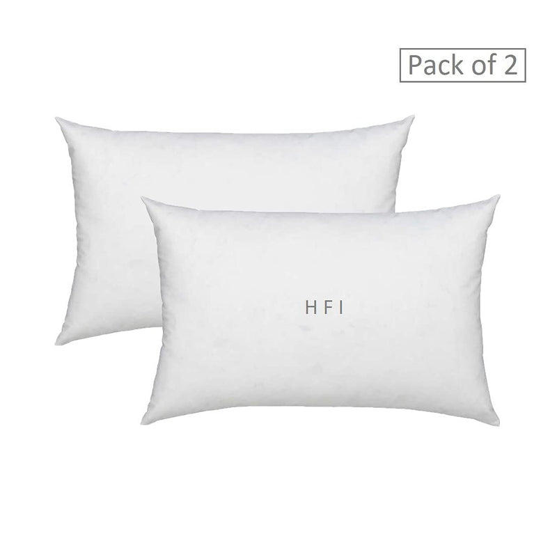 HFI UrbanArts Premium Polyester Fiber Cushion Fillers - Pack of 2 Pcs | 12 x 18 Inches | White