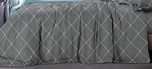 Vervique 200 Tc Glace Cotton Geometric Print Mix N Match Bedsheet For Double Bed Cover With 2 Pillow Cover | Grey | Bedsheet Size - 90 * 100 Inch | Pillow Size - 18 * 28 Inch