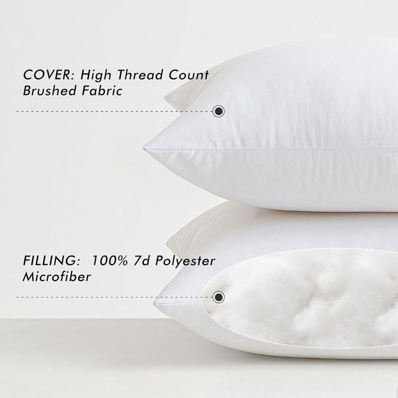 Premium Soft Microfiber Ortho Bed Pillows for A Peace of Nights - Size-(23×14) inche, White