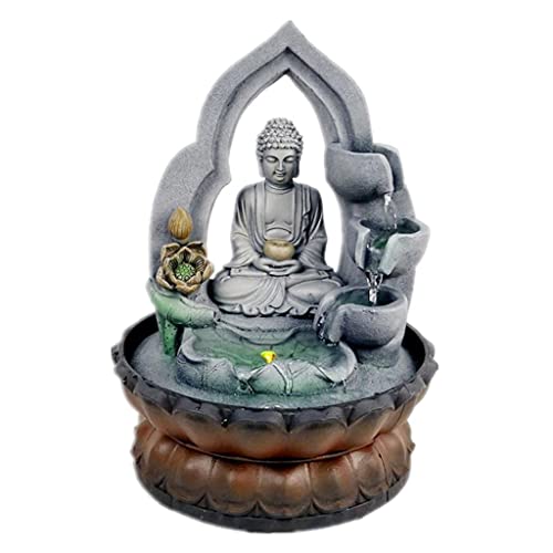 ATORSE® Zen Fountain Buddha Desktop Waterfall Ornament Yoga Figurine Us Plug Statue