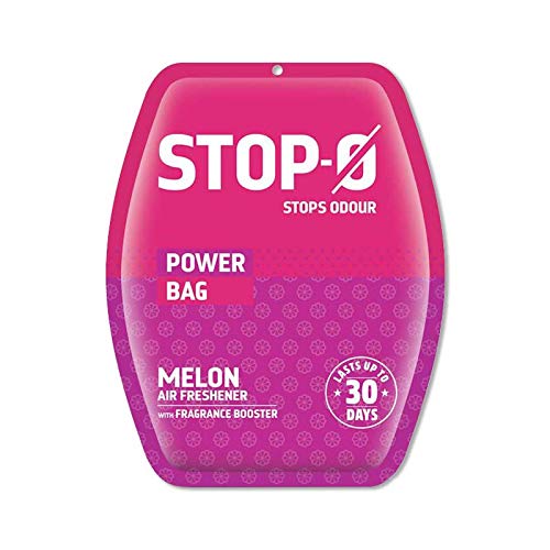 Stop-O Power Bag Bathroom Air Freshener - 40 G (10Gx4) | Assorted Pack | Refreshing, Lasting Fragrance | Melon, Apple Cinnamon, Tangerine | Lasts Upto 30 Days Gel