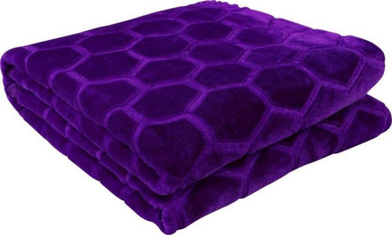 HomyReef 500 TC Winter/Mild-Winter Solid/Floral Light Weight Super Soft Warm Mink Single Bed Blanket for Winter (229 x 229 cm), Lightweight (Purple, Single Bed - 85x60 Inch)