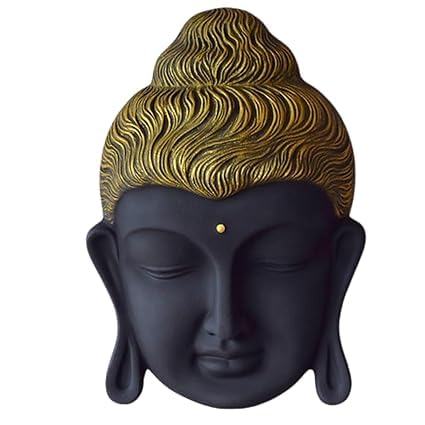 Shawshank 2.5 Feet Curly Buddha Head Wall Hanging Mural Showpiece for Home Entrance Decor, Office, Study Room - Idol Statue Buddha face Wall Mount/Buddha Curly Hair Face Wall Hanging