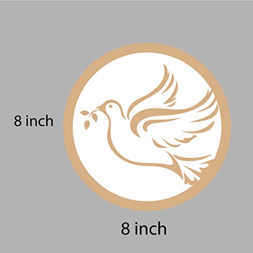 DOTME Bird Wooden With Vinyl Sticker Decorative Design Wall Decor For Home Kids Bedroom Living Room Hall DIY Art 8 INCH (White)