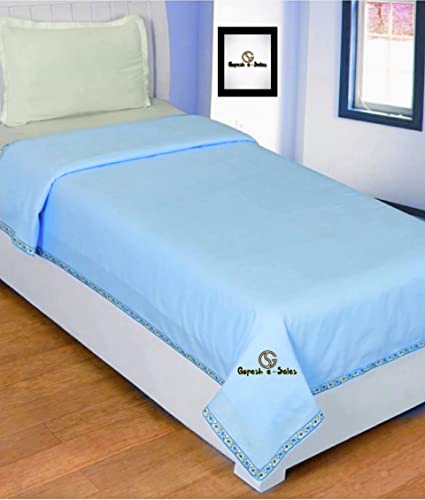 Gopesh e-Sales® Summer Special Anti Pilling AC Blanket/Dohar Pure Cotton Cool Touch Series Single Bed (Pack of 1) Blue