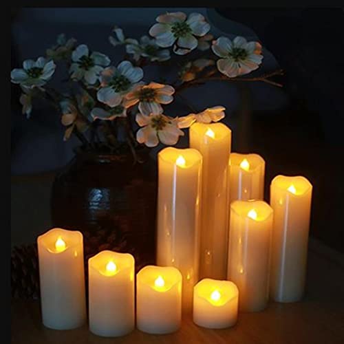 ATORSE® Electronic Oblique Edge Led Flameless Swing Flickering Candle Light 5X16Cm