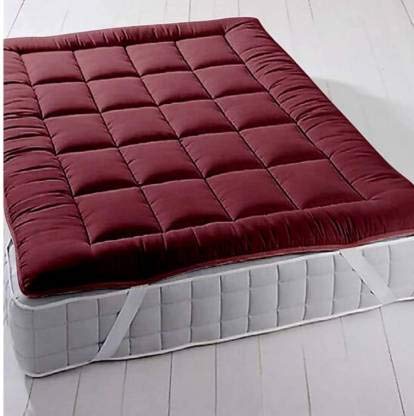 Rajasthan Crafts Ultra Soft Microfiber Mattress Topper/Padding (Double Bed (72inch x 72inch), Maroon)