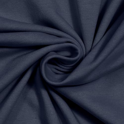 Haus & Kinder Wrinkle and Iron Free 100% Cotton Jersey (Soft T-Shirt Fabric) - Elastic Fitted Bedsheets King Size with 2 Pillow Cover - Fits Up to 8" Mattress- (78" X 72") Solid, King, Navy Heather