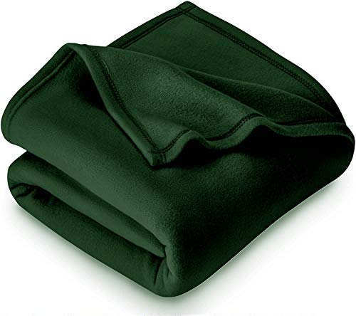 MORADO® 500 TC Solid/Plain Light Weight Polar Fleece Single Panipat Famous Warm or Hot AC Blanket Pack of 2 (90X60 Inches, Green and Brown)